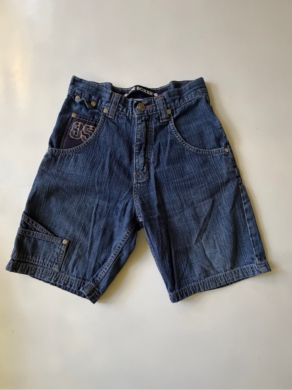 Vintage Joe Boxer Denim Shorts Boys 8 Hip Hop Embroidered Loose